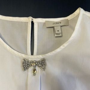 J Crew lightweight blouse sz 10 white 100% cotton